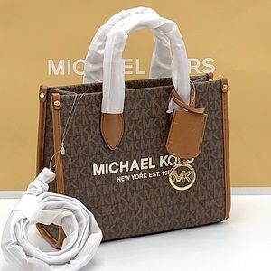 HOT DEAL 🔥TODAY Michael Kors Mirella Small Crossbody Tote Bag Brown SIGN…